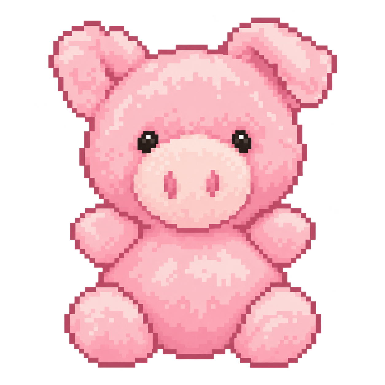 A little pink stuffed pig popping up to celebrate